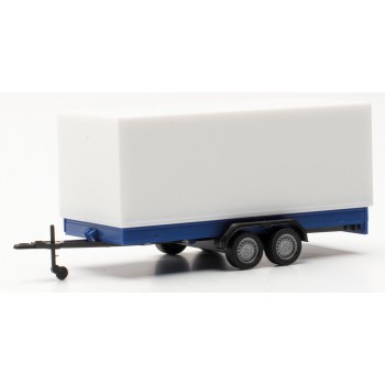 Herpa 055437 Aanhanger (tandem) voor personenauto blauw/wit 1:87