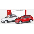 Herpa 013109002 VW Tiguan + zwaaibalk (2 st.) wit & rood (Minikit) 1:87