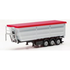 Herpa 077057002 Rundmulden stahl zilver zwart chassis rood zeil 1:87