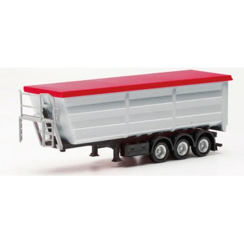 Herpa 077057002 Rundmulden stahl zilver zwart chassis rood zeil 1:87