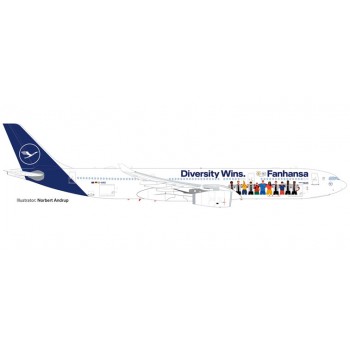Herpa 537216 Airbus A330300 Lufthansa Fanhansa  Diversity Wins 1:500