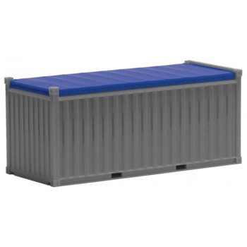 Herpa 20ft. Open top Container (silbergrau, PL blau)