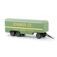 Brekina 55297 3-assige kasten aanhanger Schenker Hagen Brekina 55297 3-assige kasten aanhanger Schenker Hagen