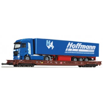 Fleischmann 5275 8-achsigen Taschenwagen Bauart Saadkms der DB "Rollende Landstraße"