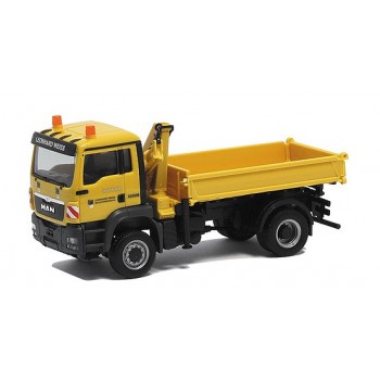 Herpa 940672 MAN TGS M Baukipper mit Kran Leonard Weiss(Sonderedition)