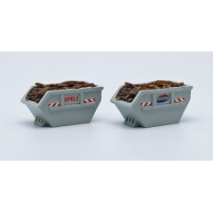 Loewe 2381 Afvalcontainer + puin 1x Spelt & 1x Bakkiehuren (NL) 1:87