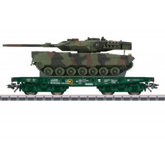 Marklin 48843 Schwerlast-Flachwagen Rlmmps "Kampfpanzer Leopard 2A6 der Deutschen Bundeswehr" H0