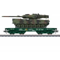 Marklin 48871 Schwerlast-Flachwagen Rlmmps "Kampfpanzer Leopard 2A6 der Deutschen Bundeswehr"