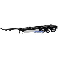 Herpa container oplegger 40ft./45ft Highcube (Zwart - Velgen Chroom/Zwart) 1:87