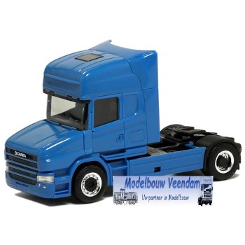 Herpa Scania Hauber 2004 Topline Zugm. 2achs vvsp. (himmelblau, Chassis schwarz) 1:87