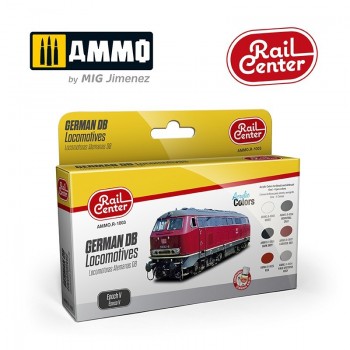 Ammo Mig Jimenez R1003 Duitse DB locomotieven Tijdperk V (setje van 6) Ammo Mig Jimenez R1003 Duitse DB locomotieven Tijdperk V (setje van 6)