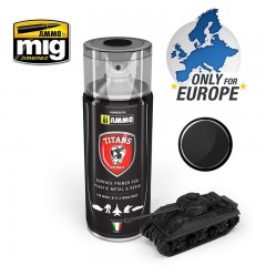 MIG Titans Hobby mat zwart Primer 400ml spuitbus