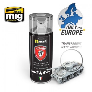 MIG Titans Hobby Transparent Matt Varnish / Base spuitbus 400ml