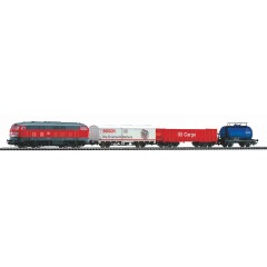 Piko 57154 Start-Set mit Bettung BR 218 DB Cargo mit 3 Güterwagen