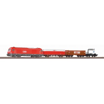 Piko 97948 Start-Set mit Bettung Herkules ÖBB mit 3 Güterwagen