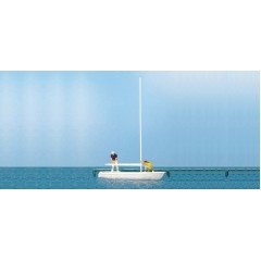 Preiser 10680 Zeilers nij het aftuigen zeilboot 1:87