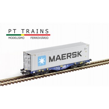 PT Trains 100264 MODALIS Sgmmnss 33 87 459 4 004-3 + MAERSK 40´HC MRSU3995923 H0