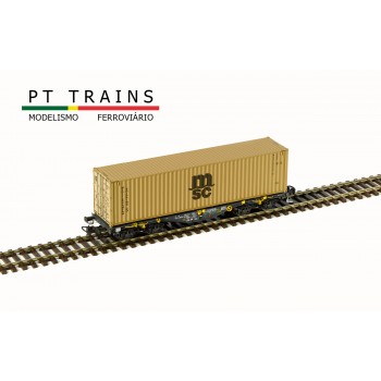 PT Trains 100320 Containerwagon Sgmmnss MFD Rail met  40ft Highcube "MSC" H0