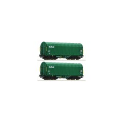 Roco 76049 2-tlg. Set: Schiebeplanenwagen On Rail