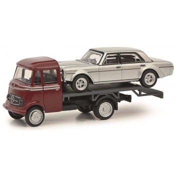 Schuco 26617 Mercedes Benz L319 Autotransporter + 300 SEL grijs Schuco 26617 Mercedes Benz L319 Autotransporter + 300 SEL grijs