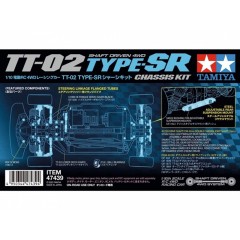 Tamiya 47439 1/10 RC TT-02 Type-SR Chassis Kit met Certificaat