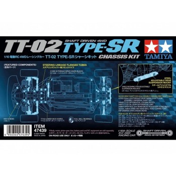 Tamiya 47439 1/10 RC TT-02 Type-SR Chassis Kit met Certificaat