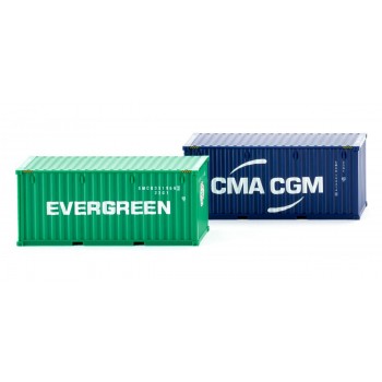 Wiking 001814 Containerset ft 20' Container (NG) "Evergreen" + "CMA-CGM" 1:87