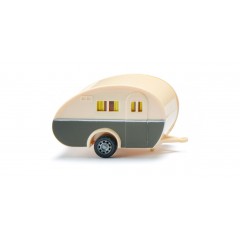 Wiking 005401 Wohnwagen - elfenbein/quarzgrau