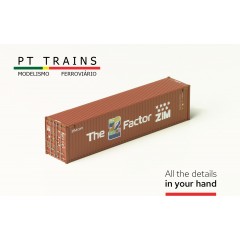 PT Trains 840050.1 Container 40 ft Highcube "ZIM/The Z factor" (ZCSU7278098) H0