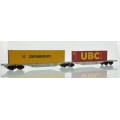 A.C.M.E 90038 Containerwagon Type Sggmrss ERS Railways beladen met 2 containers