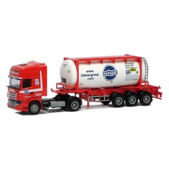 AWM 74935 Scania R Topline "Dekker" 24ft. Tankcontainer met oplegger. (NL)