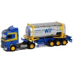 AWM 74980 Scania R Highline "Wit" 24ft. Tankcontainer. (NL)