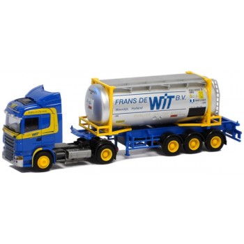 AWM 74980 Scania R Highline "Wit" 24ft. Tankcontainer. (NL)
