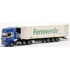 AWM 769961 Scania R Topline  "G.B.O. Transport / Ferroverde" 45ft. HighCube Koelcontainer 