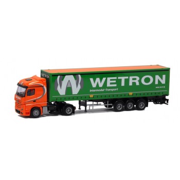 AWM 859961 Mercedes Actros GigaSpace 45ft HC Pallet Wide Curtain Side container "Wetron" AWM 859961 Mercedes Actros GigaSpace 45ft HC Pallet Wide Curtain Side container "Wetron"
