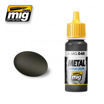 Mig 0045 Acryl Kleur Gun Metal Flesje 17Ml Mig 0045 Acryl Kleur Gun Metal Flesje 17Ml