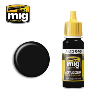Mig 0046 Acryl Kleur Matt Black Flesje 17Ml Mig 0046 Acryl Kleur Matt Black Flesje 17Ml