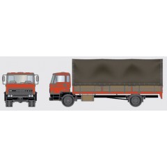 Artitec 487.052.02 DAF kantel-cabine, open bak, huif, cab B, rood 1:87
