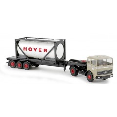 Brekina 81044 MB LPS 1620 tankcontainer oplegger "Hoyer"