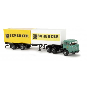 Brekina 84124 Krupp SF 380 2x 20ft-Container-SZ "Schenker" Brekina 84124 Krupp SF 380 2x 20ft-Container-SZ "Schenker"