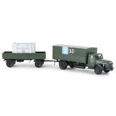 Brekina 85623 Volvo N 88 Lastzug, SJ fran dörr till dörr (S) , mit Container, 1957