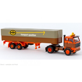 Brekina 85673 Volvo F89 Pritsche/Plane-Sattelzug "Datra" (DK) 1:87