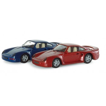 Herpa 023818 Porsche 959 HighTech, standard Blauw Herpa 023818 Porsche 959 HighTech, standard Blauw