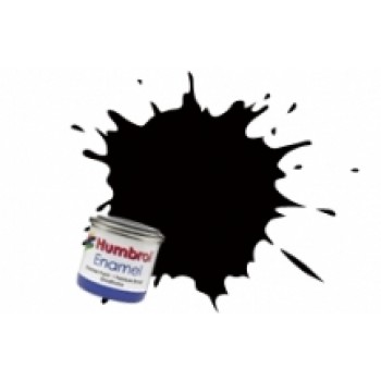 Humbrol Enamel nr.201 zwart met.tinl.nr.1 (14ml)