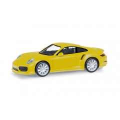 Herpa 028615003 Porsche 911 Turbo, geel 1:87