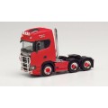 Herpa 314053 Scania CS 20 HD 6x2 m. Pipes Lampenb. Fanf. Ramm. rood 1:87