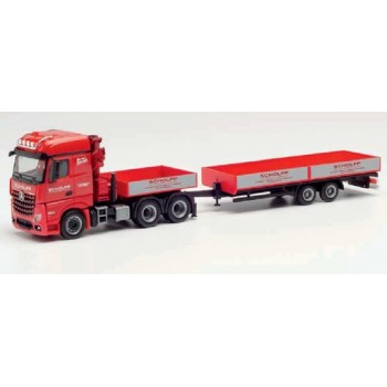 Herpa 313322 Mercedes-Benz Arocs L 6x4 mit Ladekran Ballastpritsche und Tieflade-Anhänger  Scholpp (Baden-Württemberg/Stuttgart)