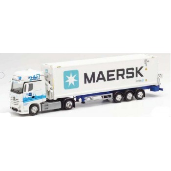 Herpa 313384 Mercedes-Benz Actros Gigaspace Seitenlader-Sattelzug GDH / Maersk (Hamburg)
