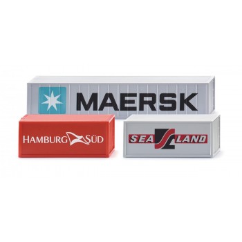 Wiking 095004 Zubehörpackung - Container 1x 40' - 2x 20'