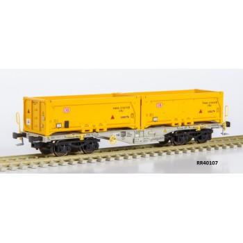 Rocky Rail 40107 Sgmmrs 40 beladen met 2x 20 Schmitz Cargobull Kipcontainers